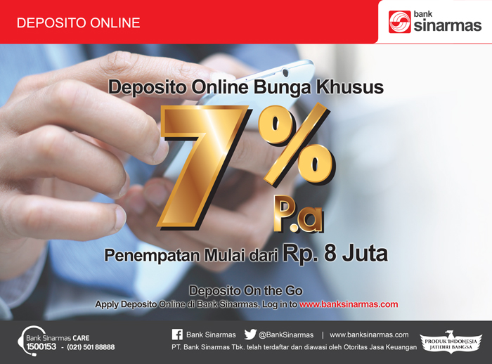 Di Bank Sinarmas Ada Deposito Online Bunga 7%